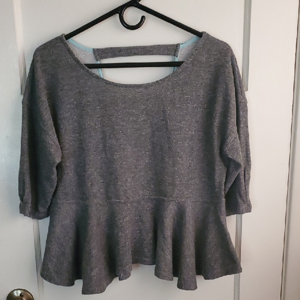 Gray Women's Peplum Blouse